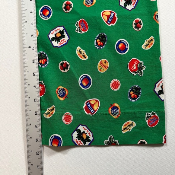 Anthropologie Maeve Colette Fruit Print Cropped Wide Leg Pants Green Size 28 NWT - Picture 7 of 15